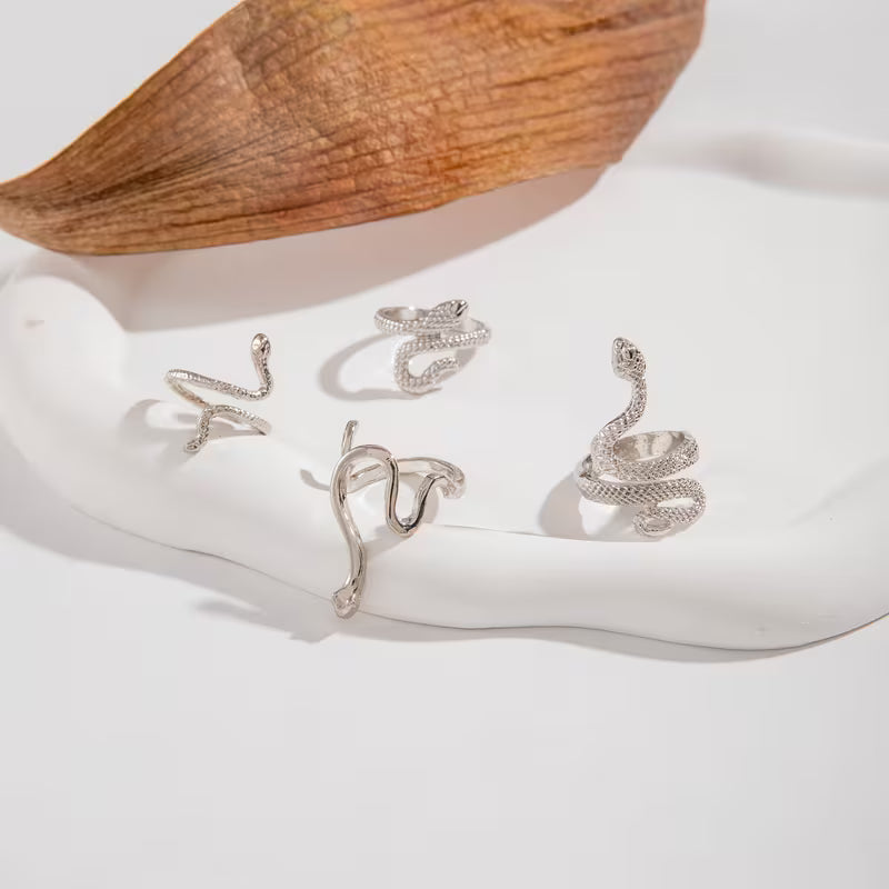 The Serpentine Ring Set — close-up detail