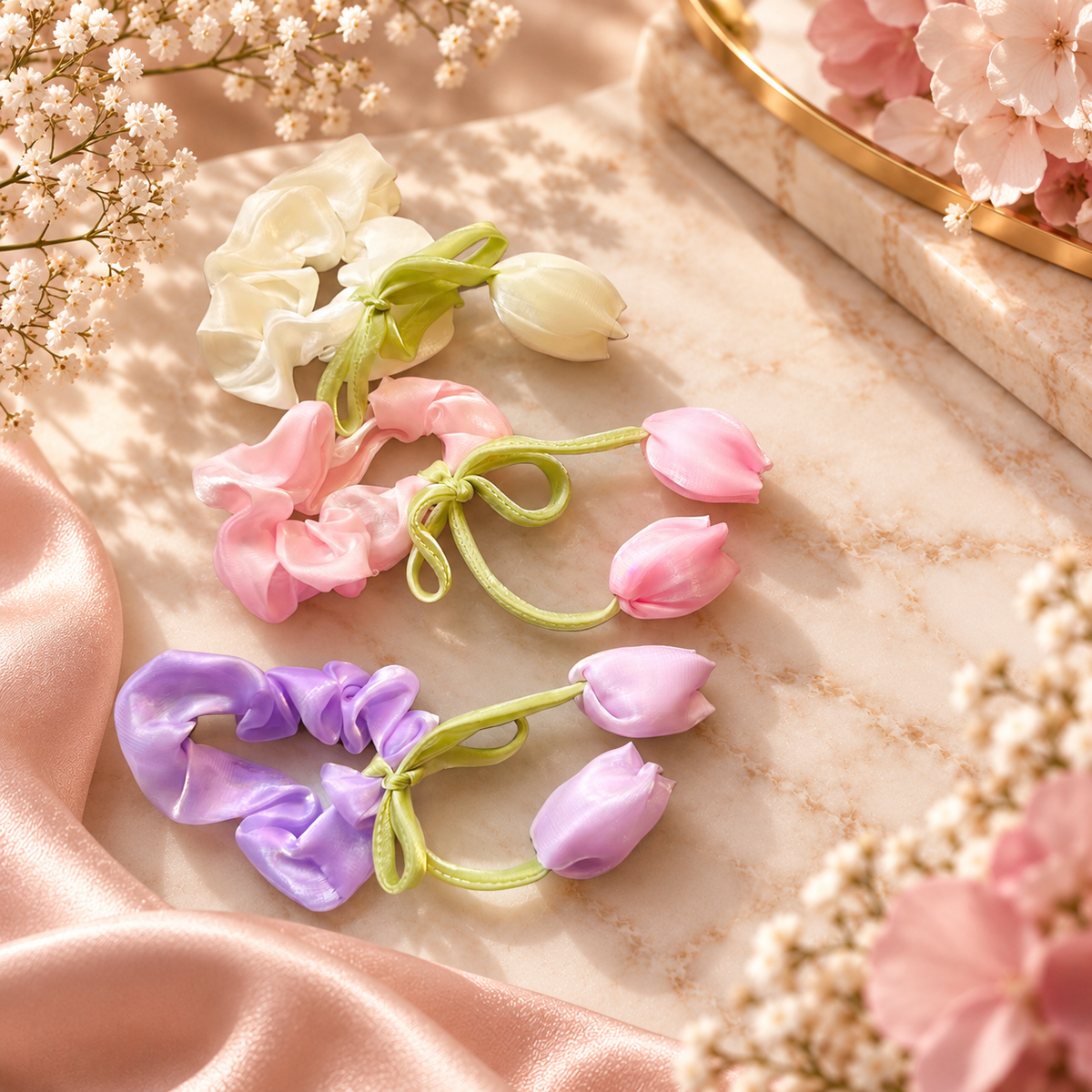 The Tulip Hair Tie Trio