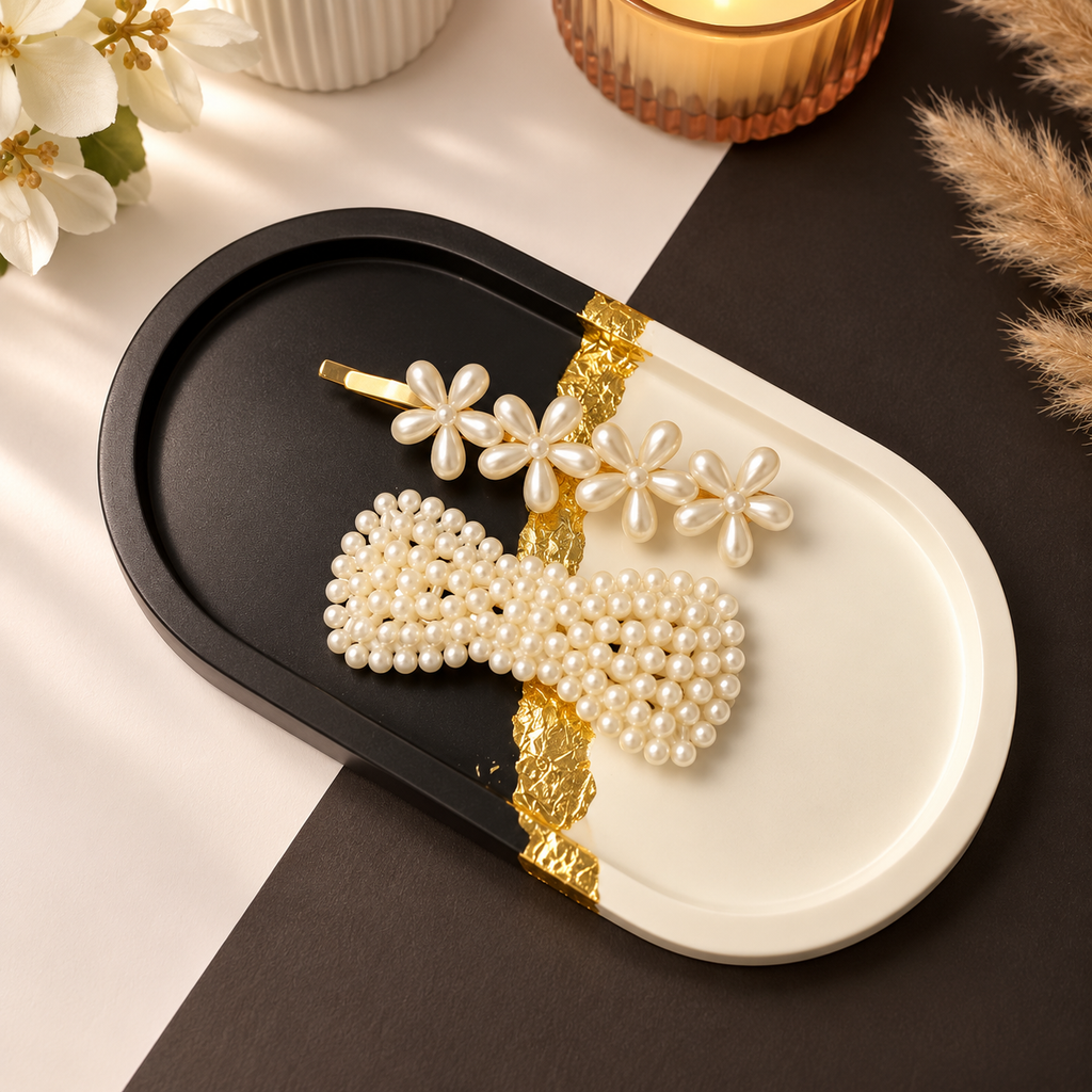 The Pearl Edit Hair Clips — styled product view
