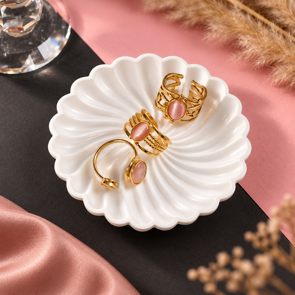 The Rosé Cat-Eye Ring Trio — additional view 8