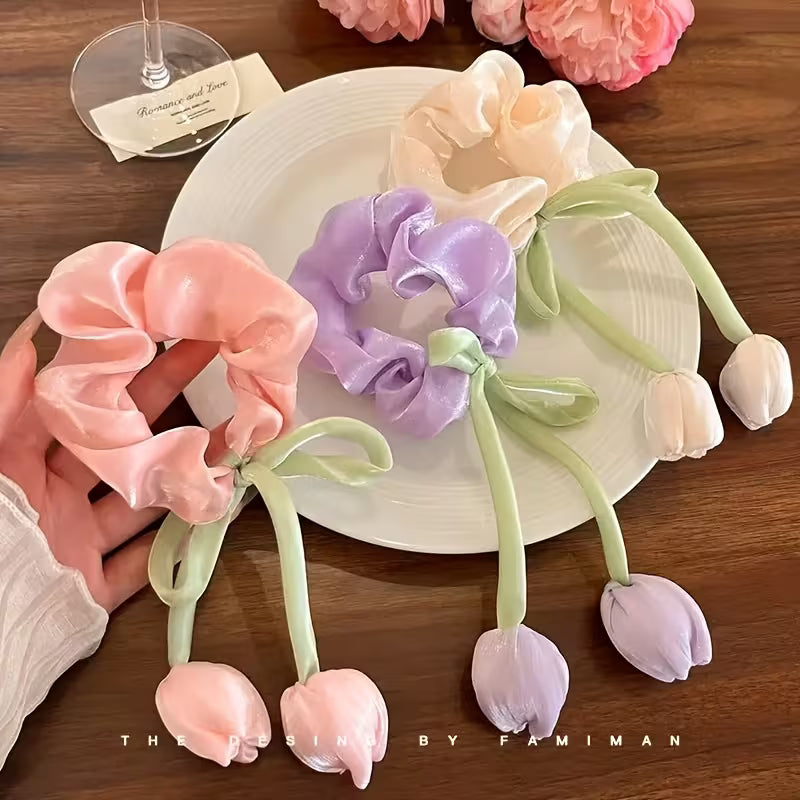 The Tulip Hair Tie Trio — alternate product view