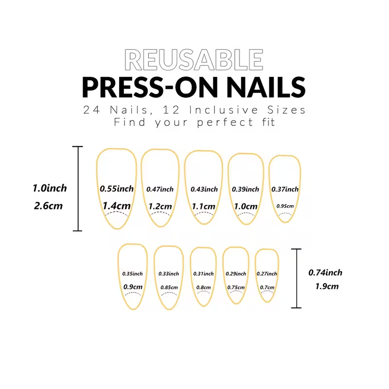 Bordeaux Heart Press-Ons — styled product view