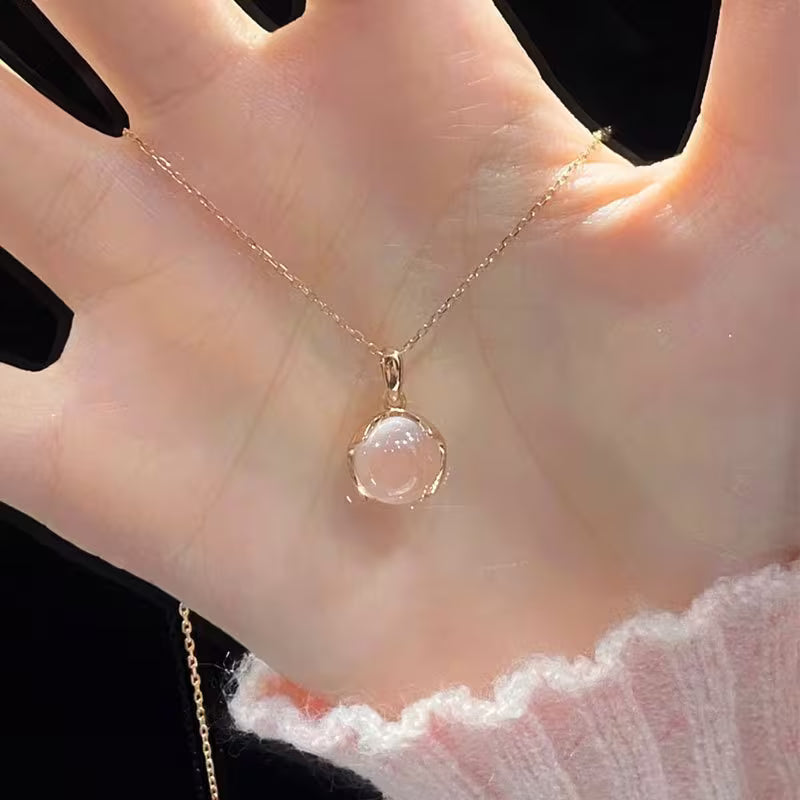The Rosé Oval Pendant — alternate product view