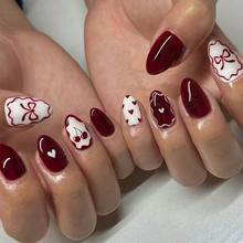 Bordeaux Heart Press-Ons