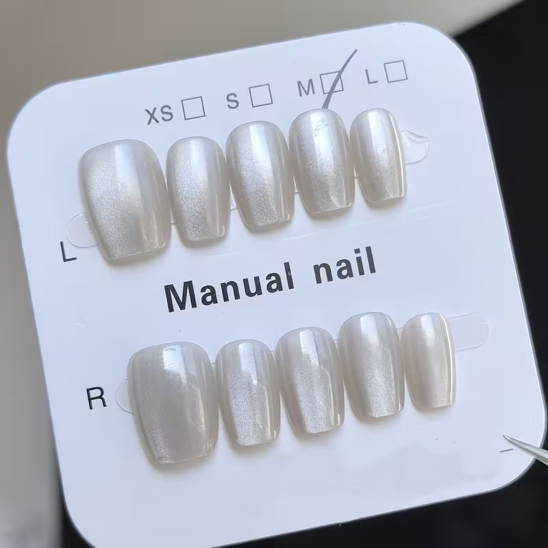 Midnight Cat-Eye Press-On Nails — styled view