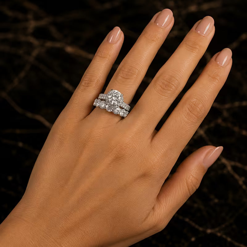 The Celestine Ring Duo — alternate product view