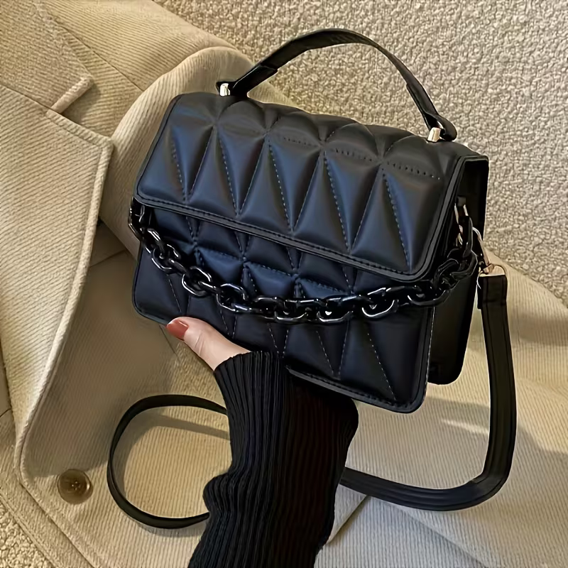 Noir Quilted Crossbody